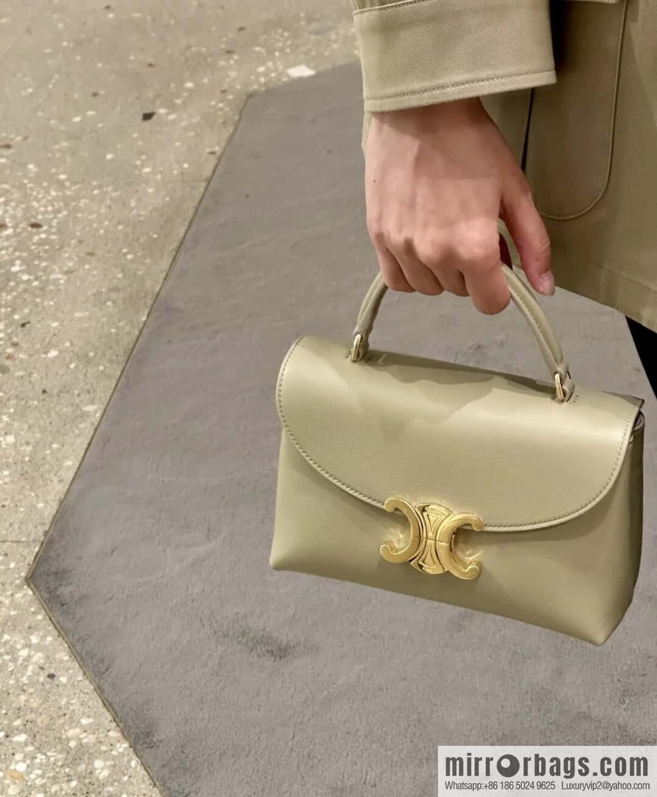 CELINE TEEN NINO Soft cow leather handbag 118113 apricot