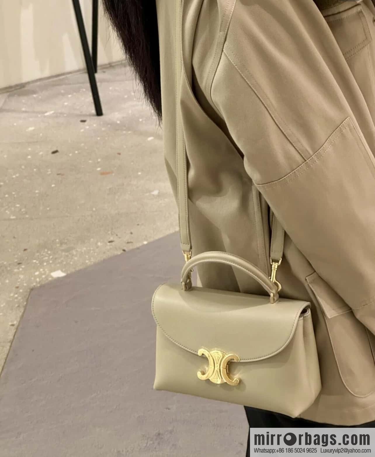 CELINE TEEN NINO Soft cow leather handbag 118113 apricot
