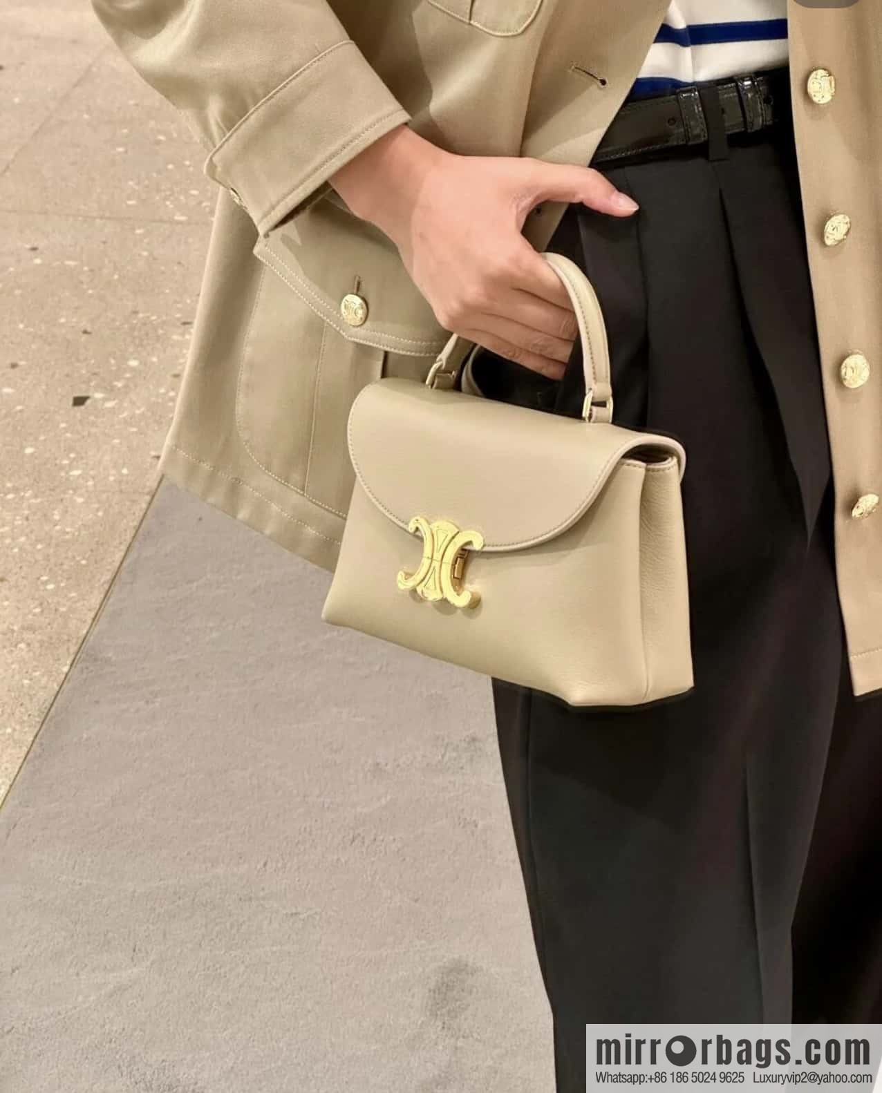 CELINE TEEN NINO Soft cow leather handbag 118113 apricot