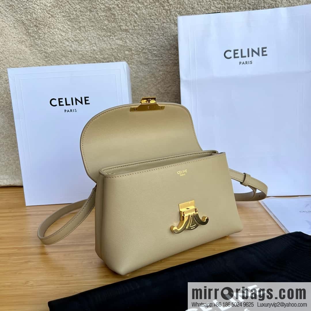 CELINE TEEN NINO Soft cow leather handbag 118113 apricot