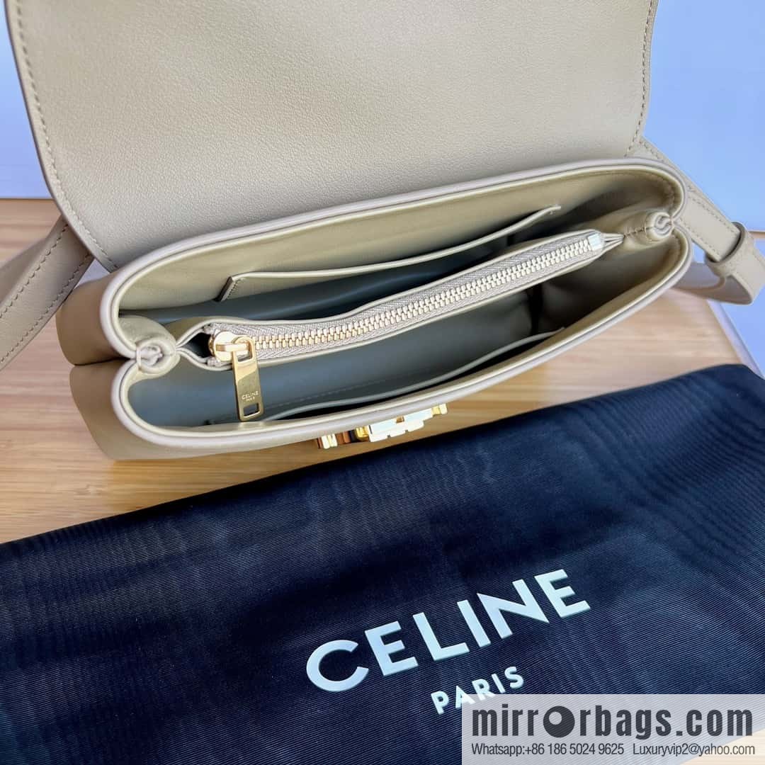 CELINE TEEN NINO Soft cow leather handbag 118113 apricot