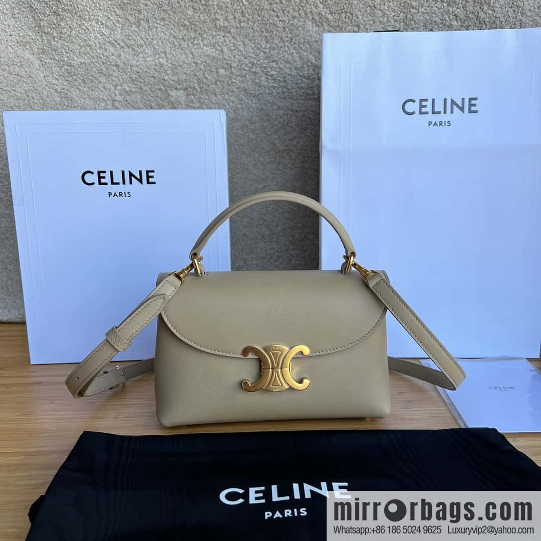 CELINE TEEN NINO Soft cow leather handbag 118113 apricot