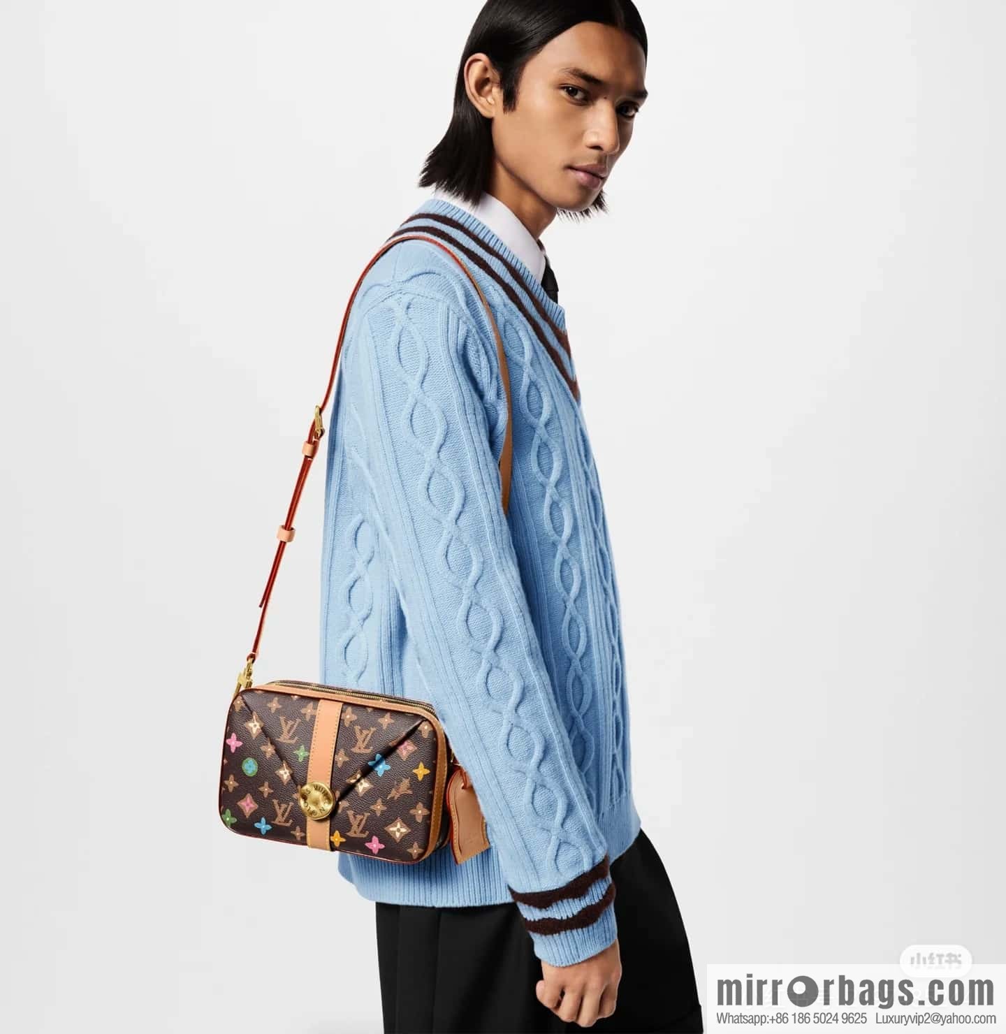 [Premium‑quality] M24820 brown color, variable code chip version, men's bag messenger bag series Envelope messenger bag