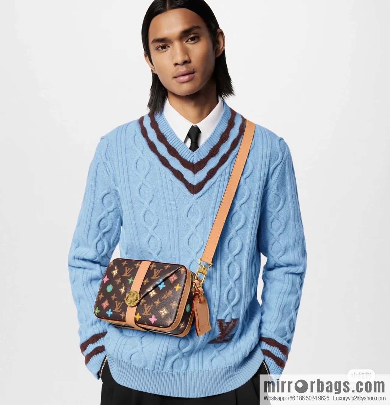 [Premium‑quality] M24820 brown color, variable code chip version, men's bag messenger bag series Envelope messenger bag