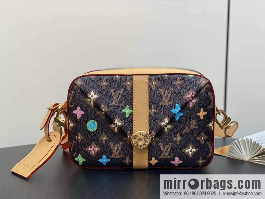 [Premium‑quality] M24820 brown color, variable code chip version, men's bag messenger bag series Envelope messenger bag