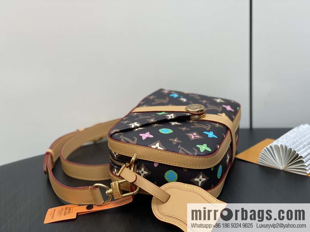 [Premium‑quality] M24820 brown color, variable code chip version, men's bag messenger bag series Envelope messenger bag