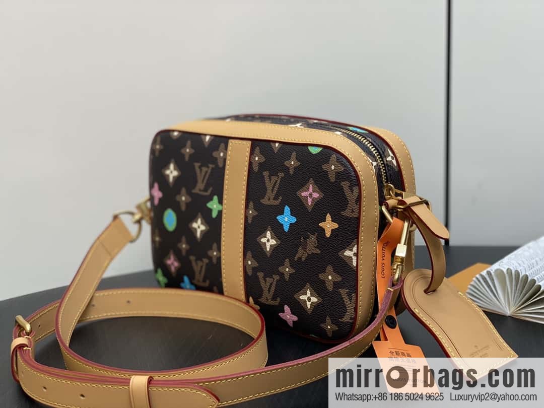 [Premium‑quality] M24820 brown color, variable code chip version, men's bag messenger bag series Envelope messenger bag