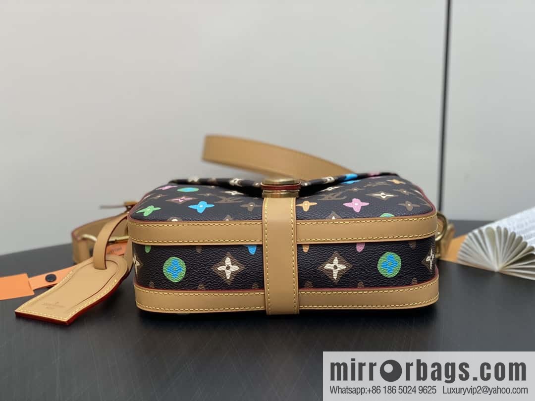 [Premium‑quality] M24820 brown color, variable code chip version, men's bag messenger bag series Envelope messenger bag