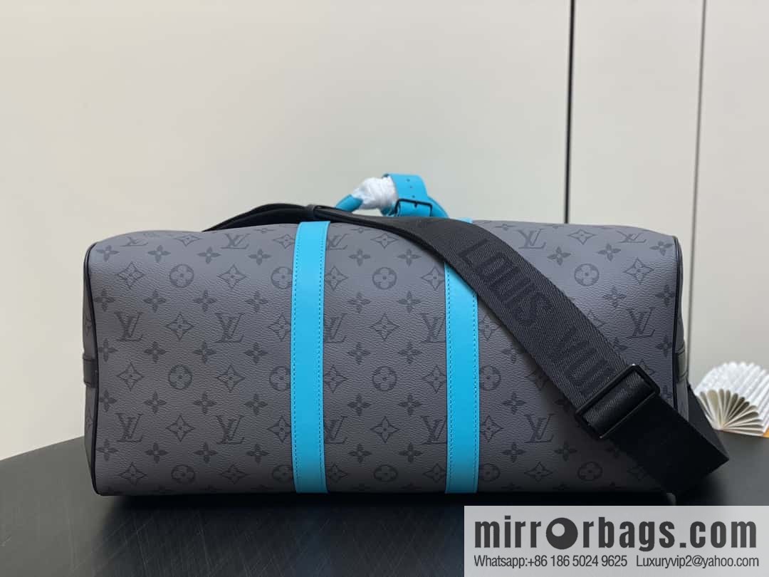 [Boutique‑grade] M11481 blue/silver flower, travel bag series Keepall Bandoulière 45 travel bag