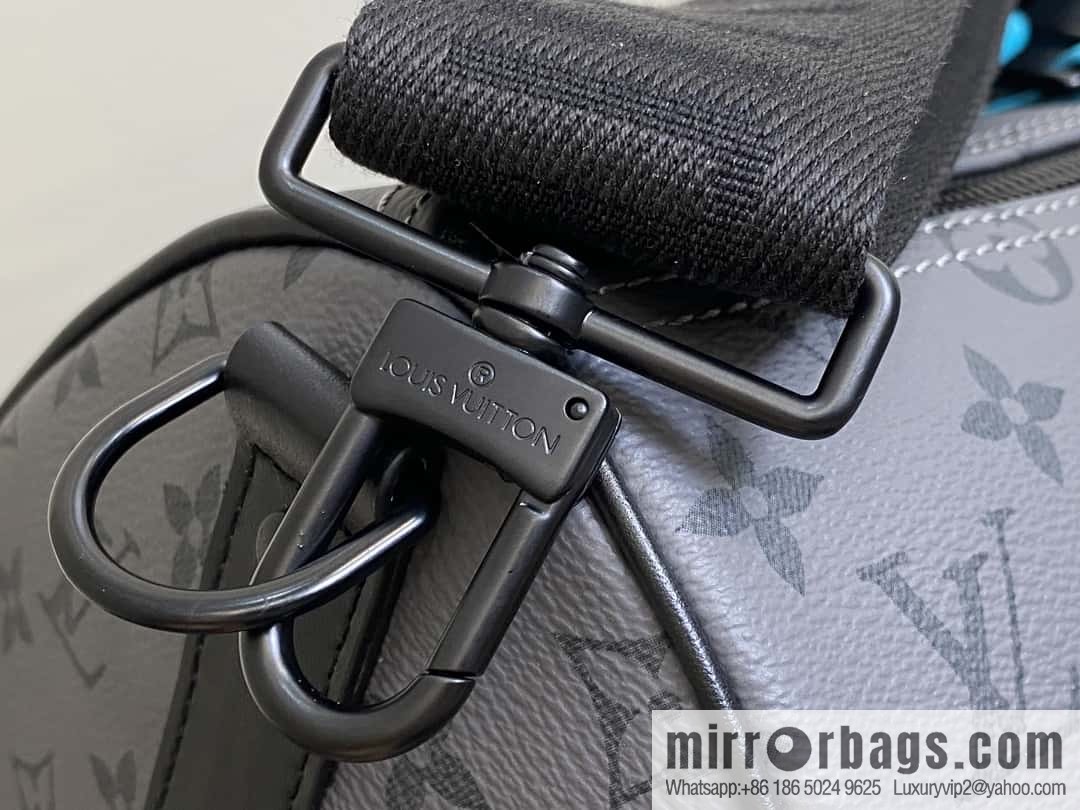 [Boutique‑grade] M11481 blue/silver flower, travel bag series Keepall Bandoulière 45 travel bag