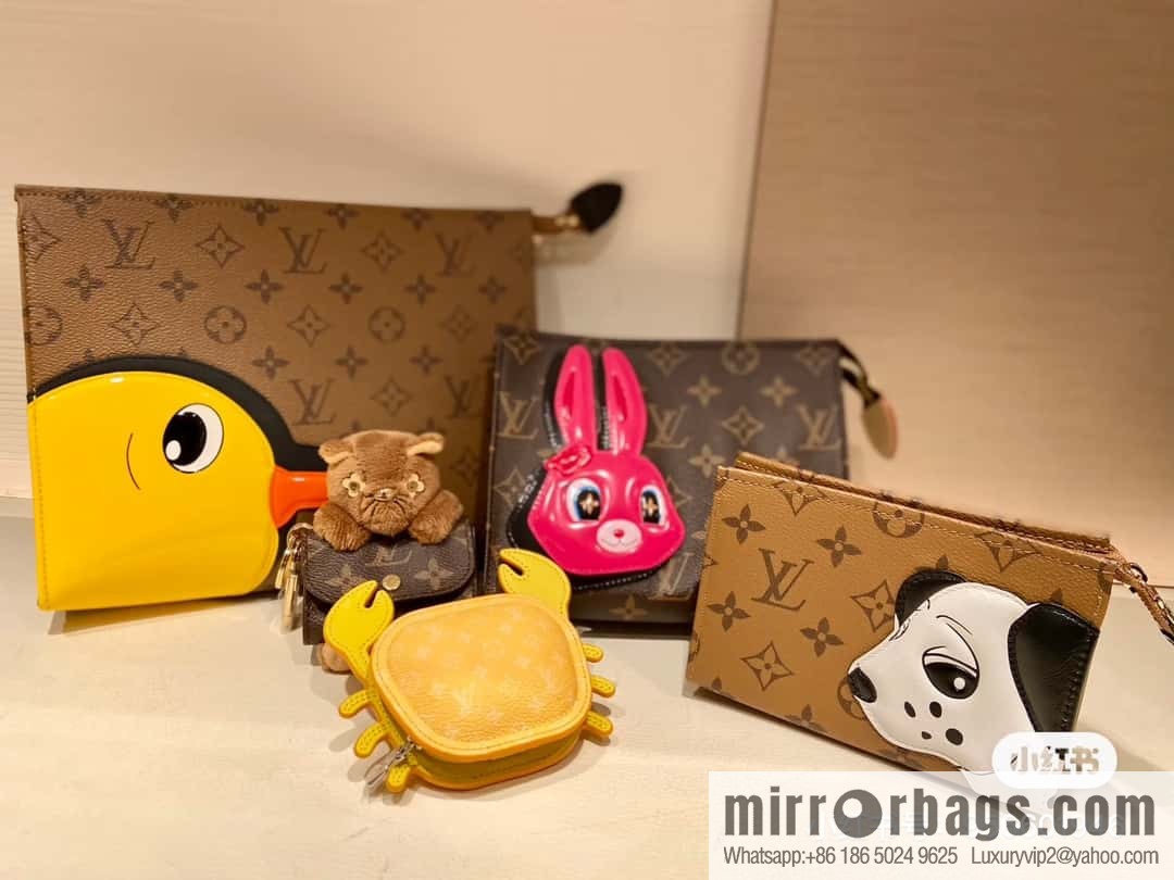 [Boutique‑grade] M11254 animal, three-piece handbag toilet bag series TRIO POCHE TOILETTE toilet bag