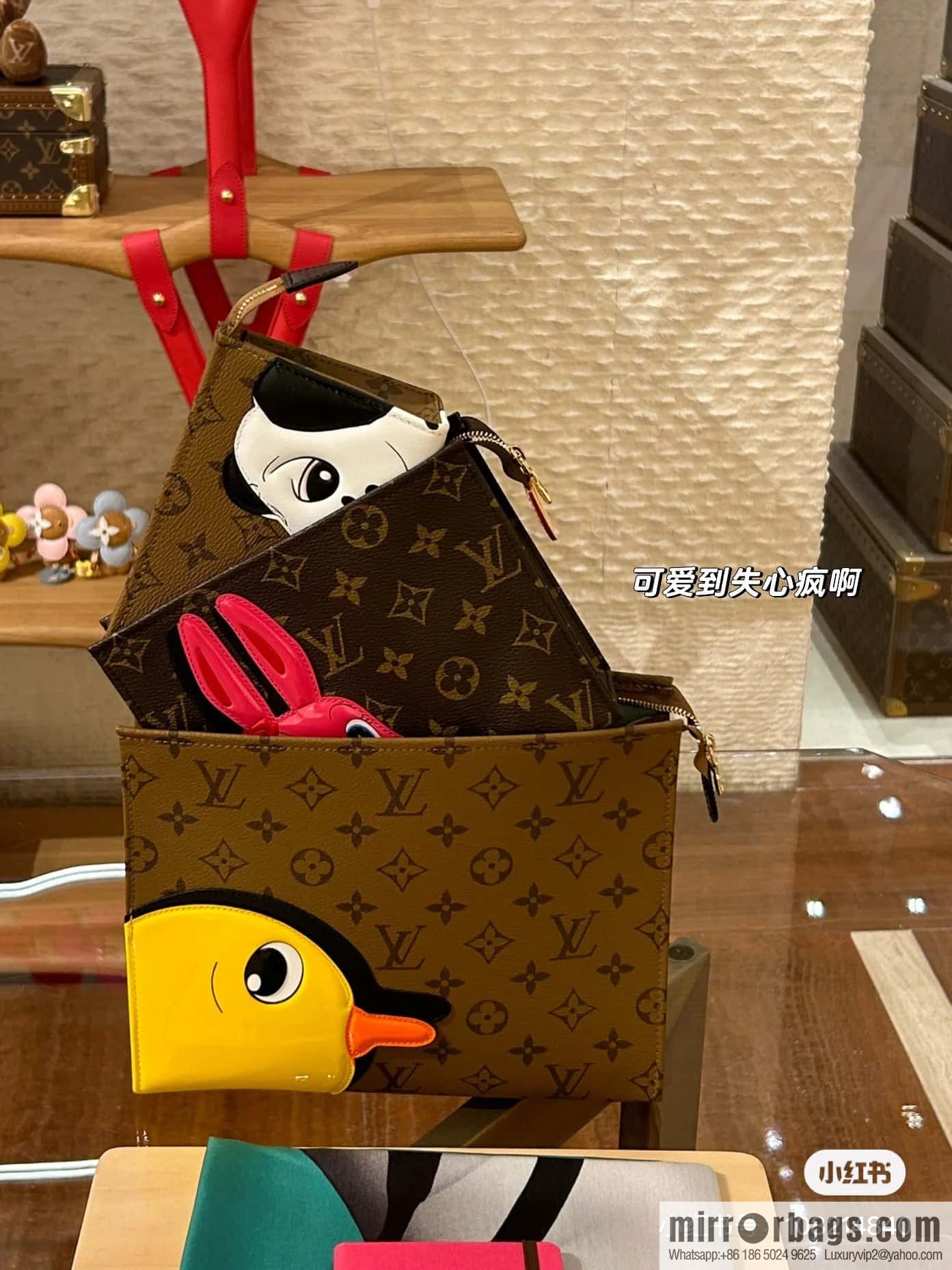 [Boutique‑grade] M11254 animal, three-piece handbag toilet bag series TRIO POCHE TOILETTE toilet bag