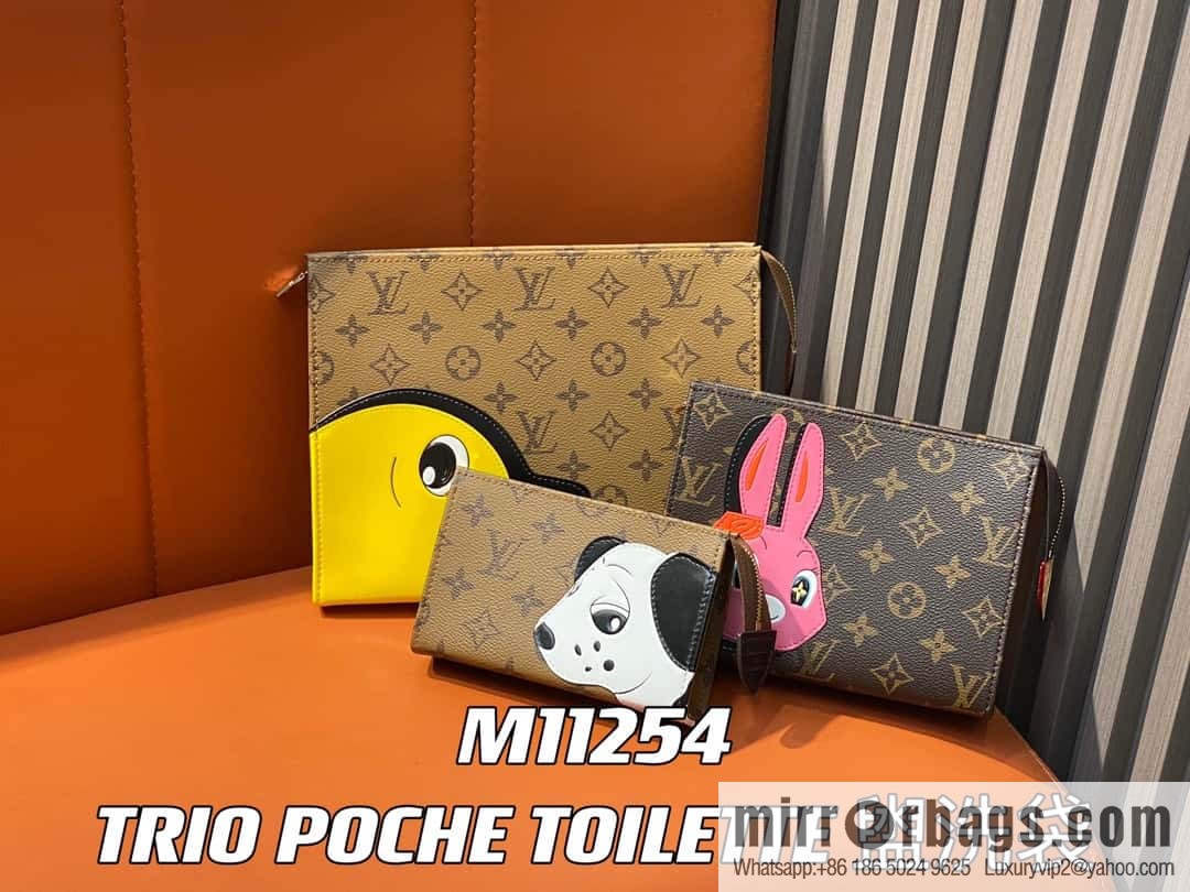 [Boutique‑grade] M11254 animal, three-piece handbag toilet bag series TRIO POCHE TOILETTE toilet bag
