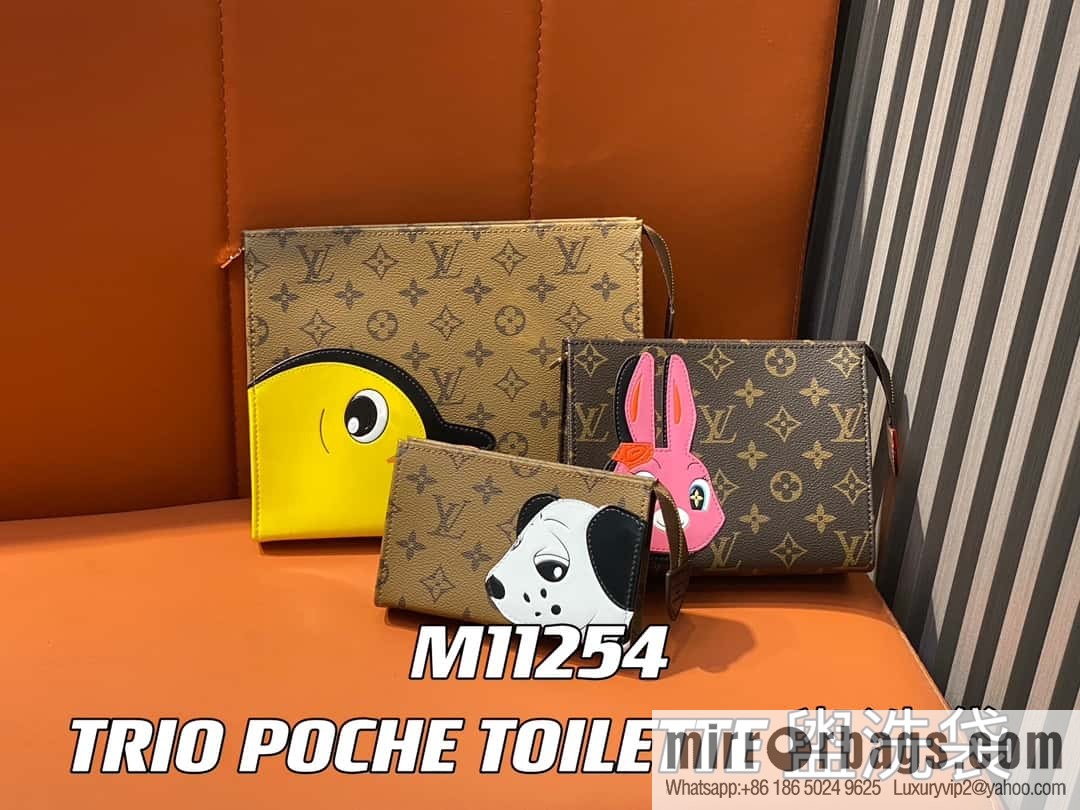 [Boutique‑grade] M11254 animal, three-piece handbag toilet bag series TRIO POCHE TOILETTE toilet bag