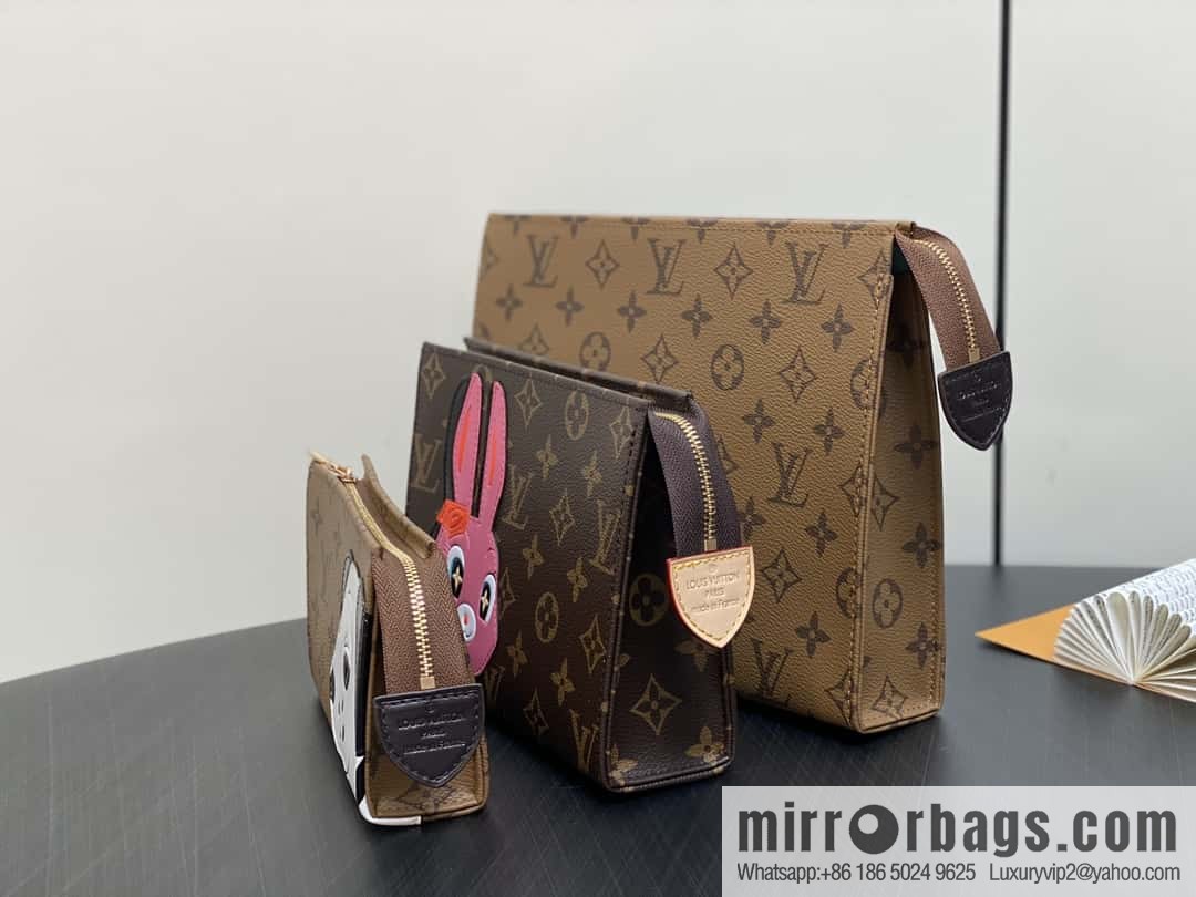 [Boutique‑grade] M11254 animal, three-piece handbag toilet bag series TRIO POCHE TOILETTE toilet bag