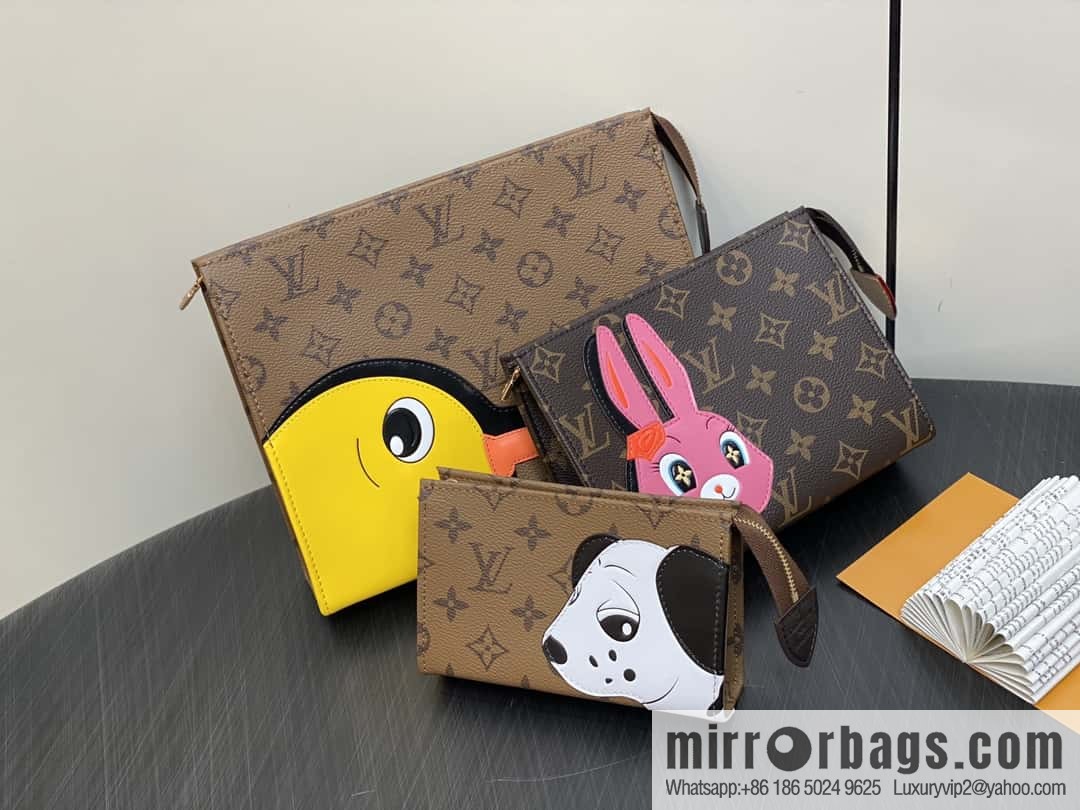 [Boutique‑grade] M11254 animal, three-piece handbag toilet bag series TRIO POCHE TOILETTE toilet bag