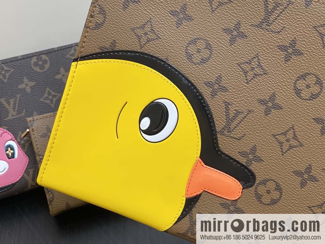 [Boutique‑grade] M11254 animal, three-piece handbag toilet bag series TRIO POCHE TOILETTE toilet bag