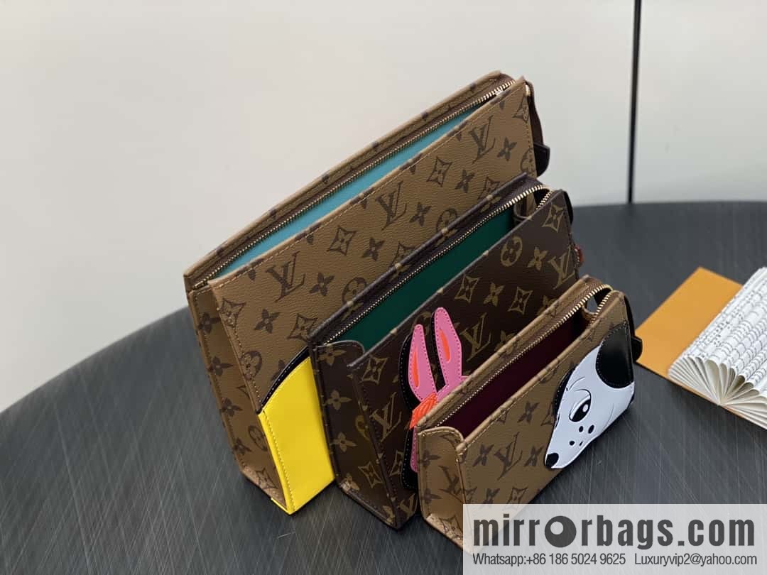 [Boutique‑grade] M11254 animal, three-piece handbag toilet bag series TRIO POCHE TOILETTE toilet bag