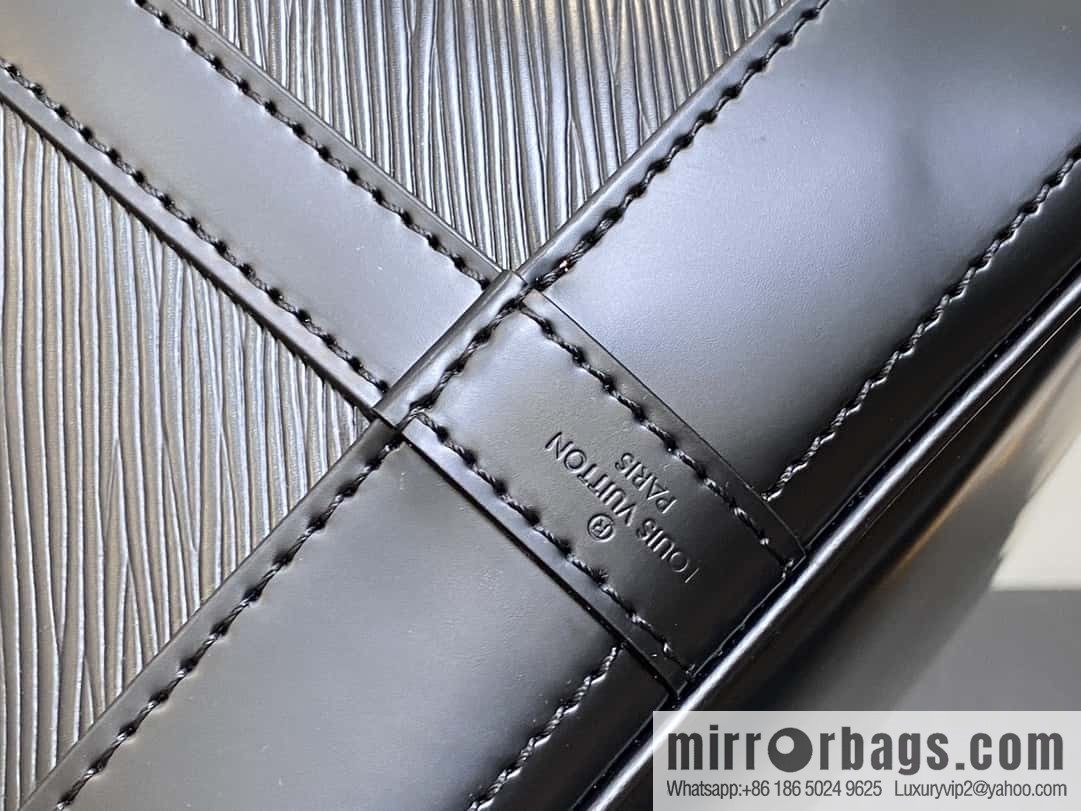 [Boutique‑grade] M24932 black, water ripple bucket bag NOE MM handbag