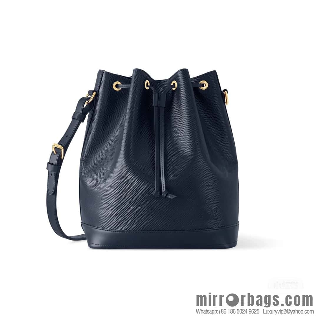 [Boutique‑grade] M24932 dark blue, water ripple bucket bag NOE MM handbag