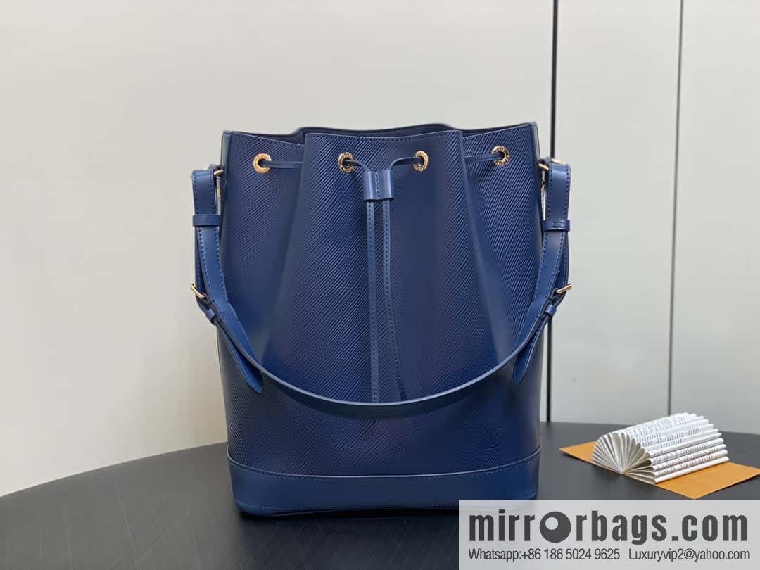 [Boutique‑grade] M24932 dark blue, water ripple bucket bag NOE MM handbag