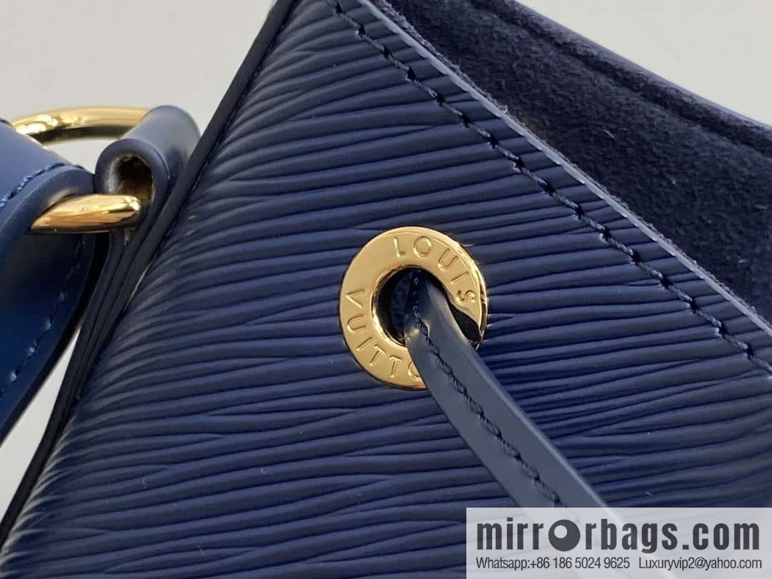 [Boutique‑grade] M24932 dark blue, water ripple bucket bag NOE MM handbag