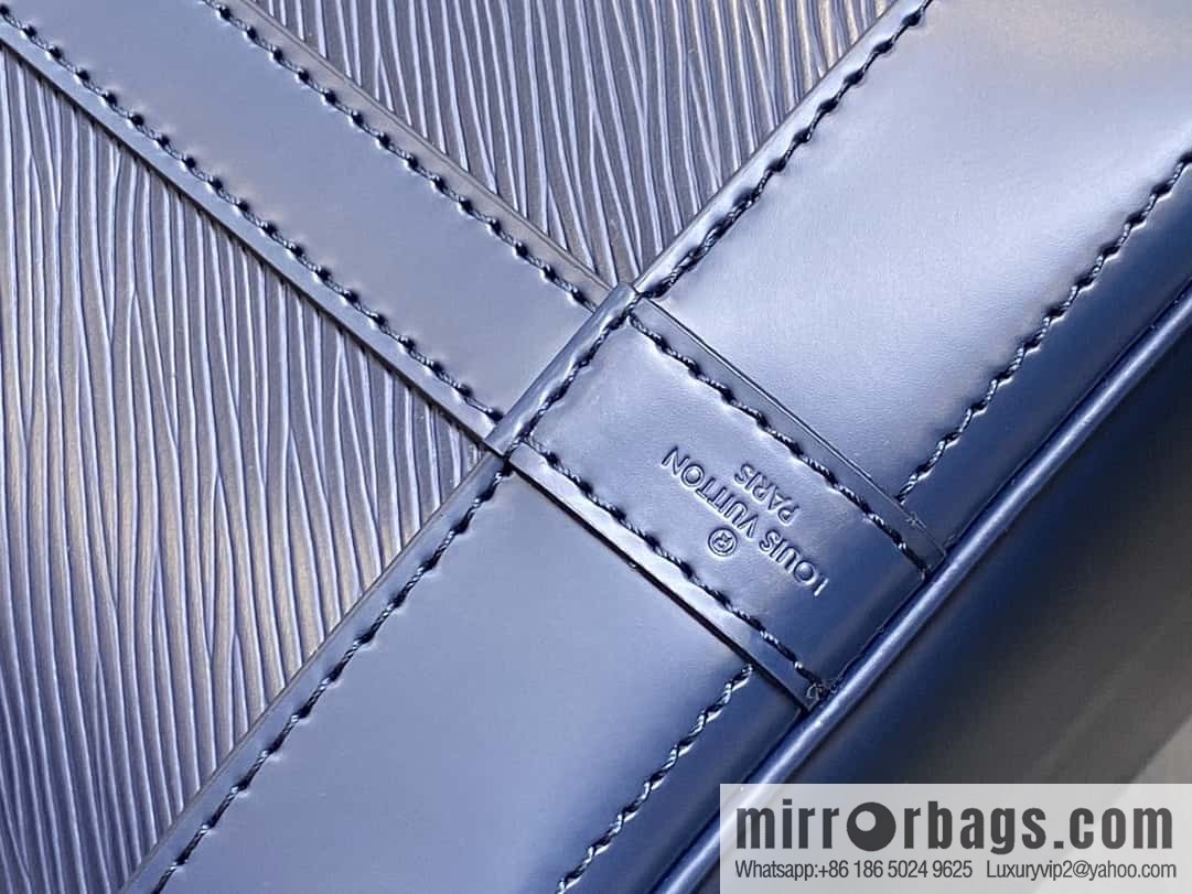 [Boutique‑grade] M24932 dark blue, water ripple bucket bag NOE MM handbag