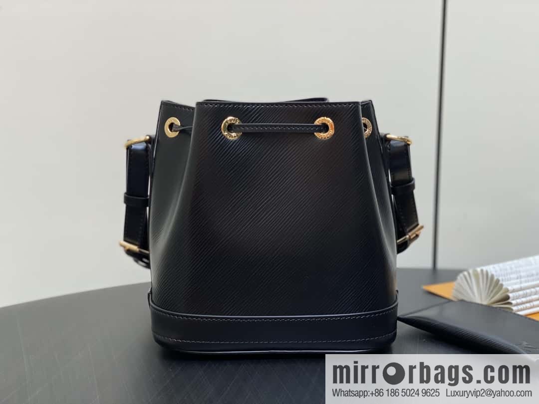[Boutique‑grade] M24675 black, water ripple bucket bag NOE BB handbag