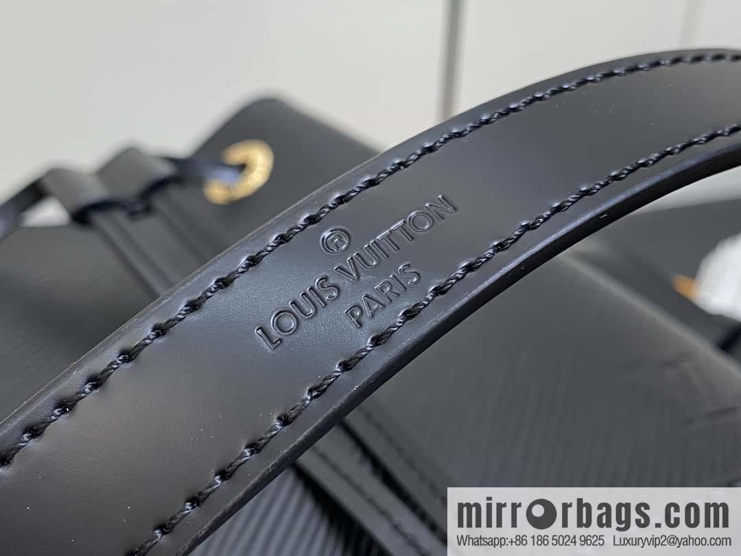 [Boutique‑grade] M24675 black, water ripple bucket bag NOE BB handbag