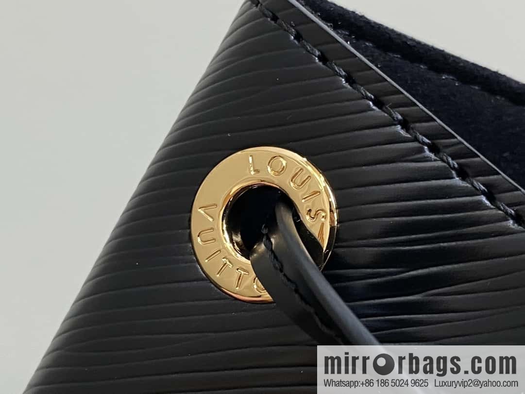 [Boutique‑grade] M24675 black, water ripple bucket bag NOE BB handbag