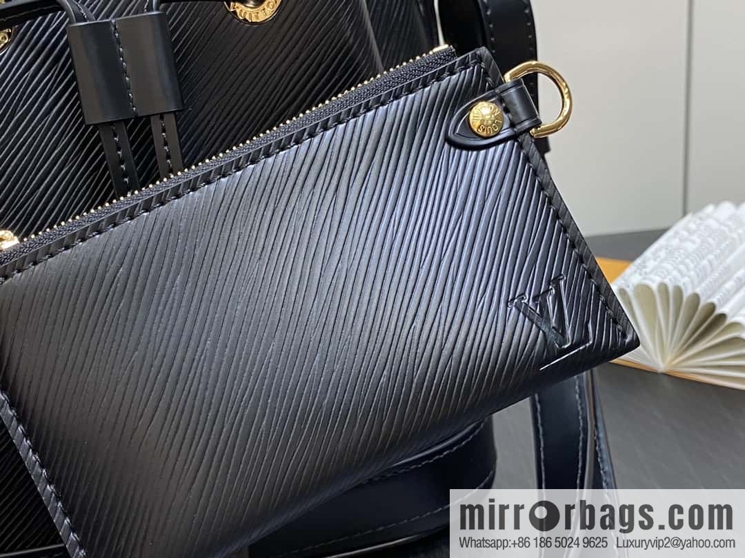 [Boutique‑grade] M24675 black, water ripple bucket bag NOE BB handbag