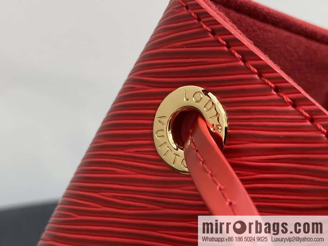 [Boutique‑grade] M24675 red, water ripple bucket bag NOE BB handbag