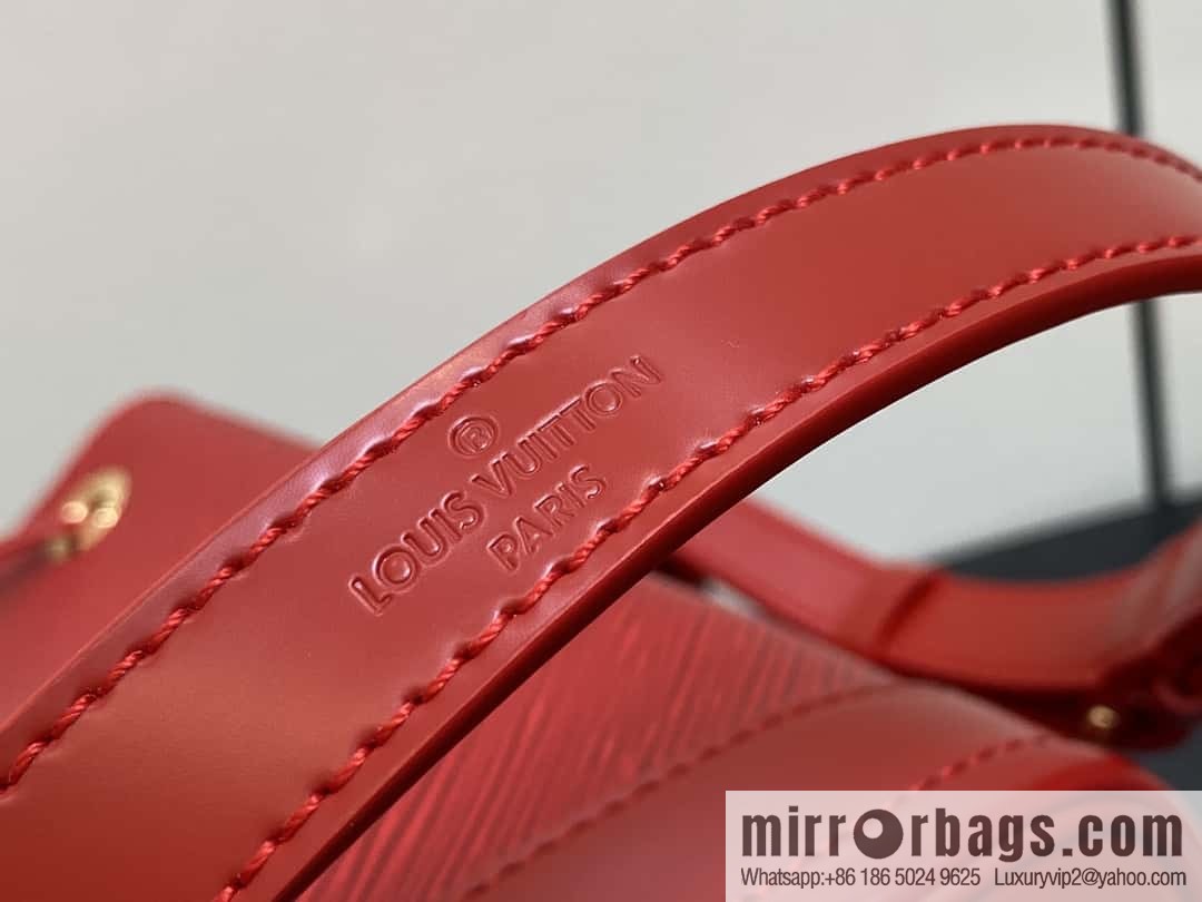 [Boutique‑grade] M24675 red, water ripple bucket bag NOE BB handbag