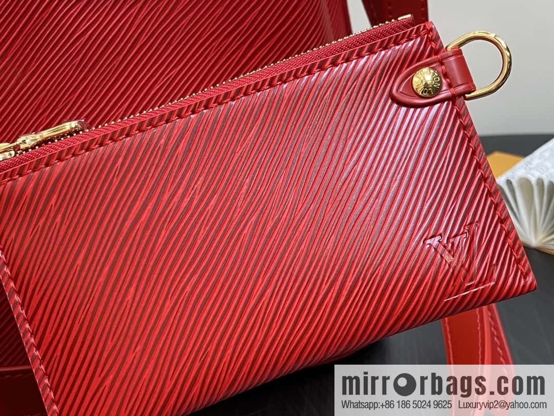 [Boutique‑grade] M24675 red, water ripple bucket bag NOE BB handbag
