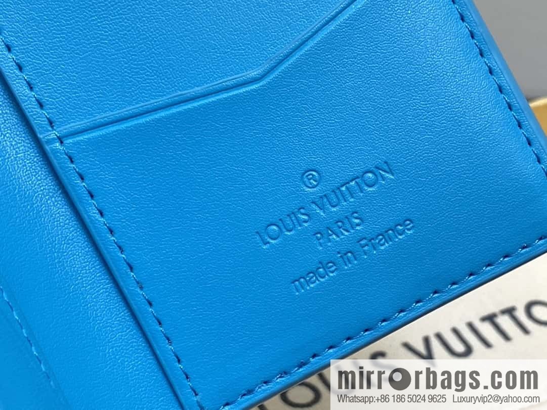 [Boutique‑grade] M11524 blue full leather embossing, card bag wallet series, pocket card clip