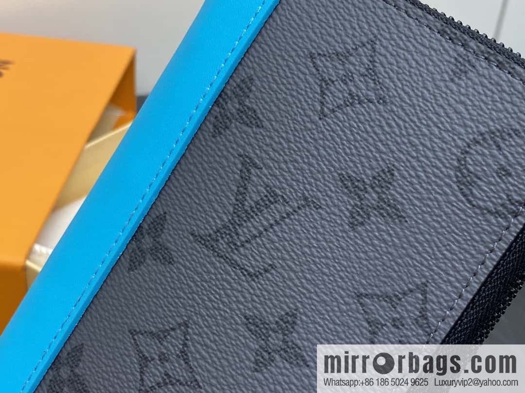 [Boutique‑grade] M11523 blue silver flower, single zipper wallet series ZIPPY zipper vertical wallet