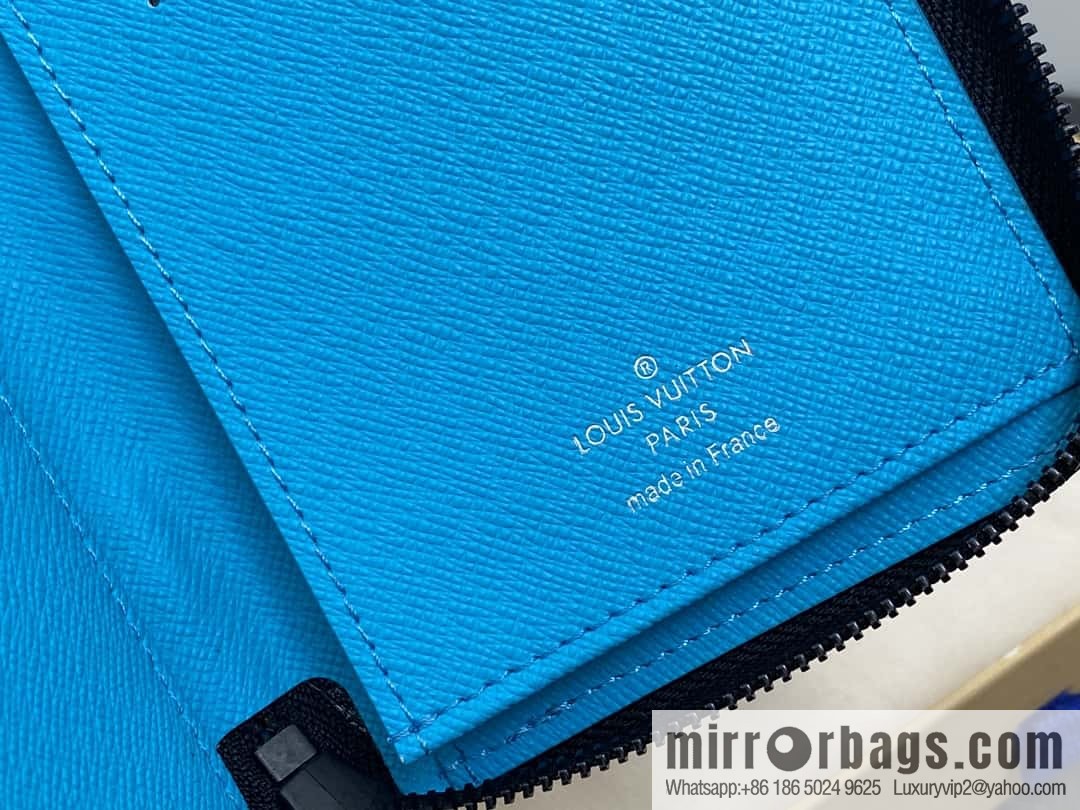 [Boutique‑grade] M11523 blue silver flower, single zipper wallet series ZIPPY zipper vertical wallet
