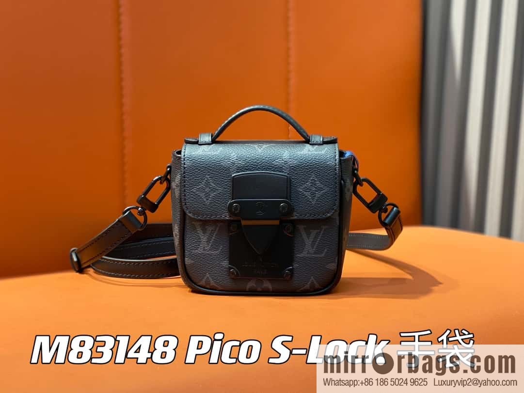 [Boutique‑grade] M83148 black flower, men's bag, mini mailman bag series Pico S-Lock handbag, Darth Vader
