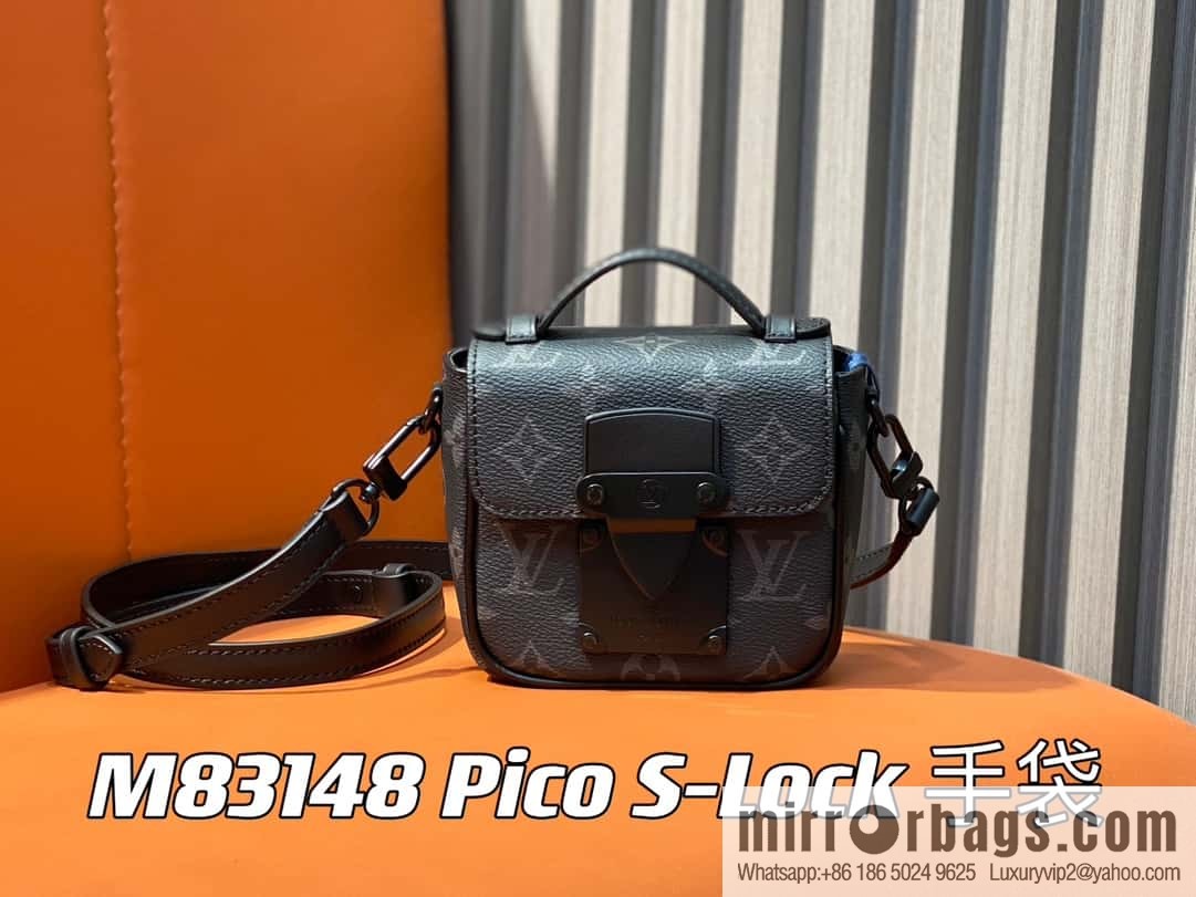 [Boutique‑grade] M83148 black flower, men's bag, mini mailman bag series Pico S-Lock handbag, Darth Vader
