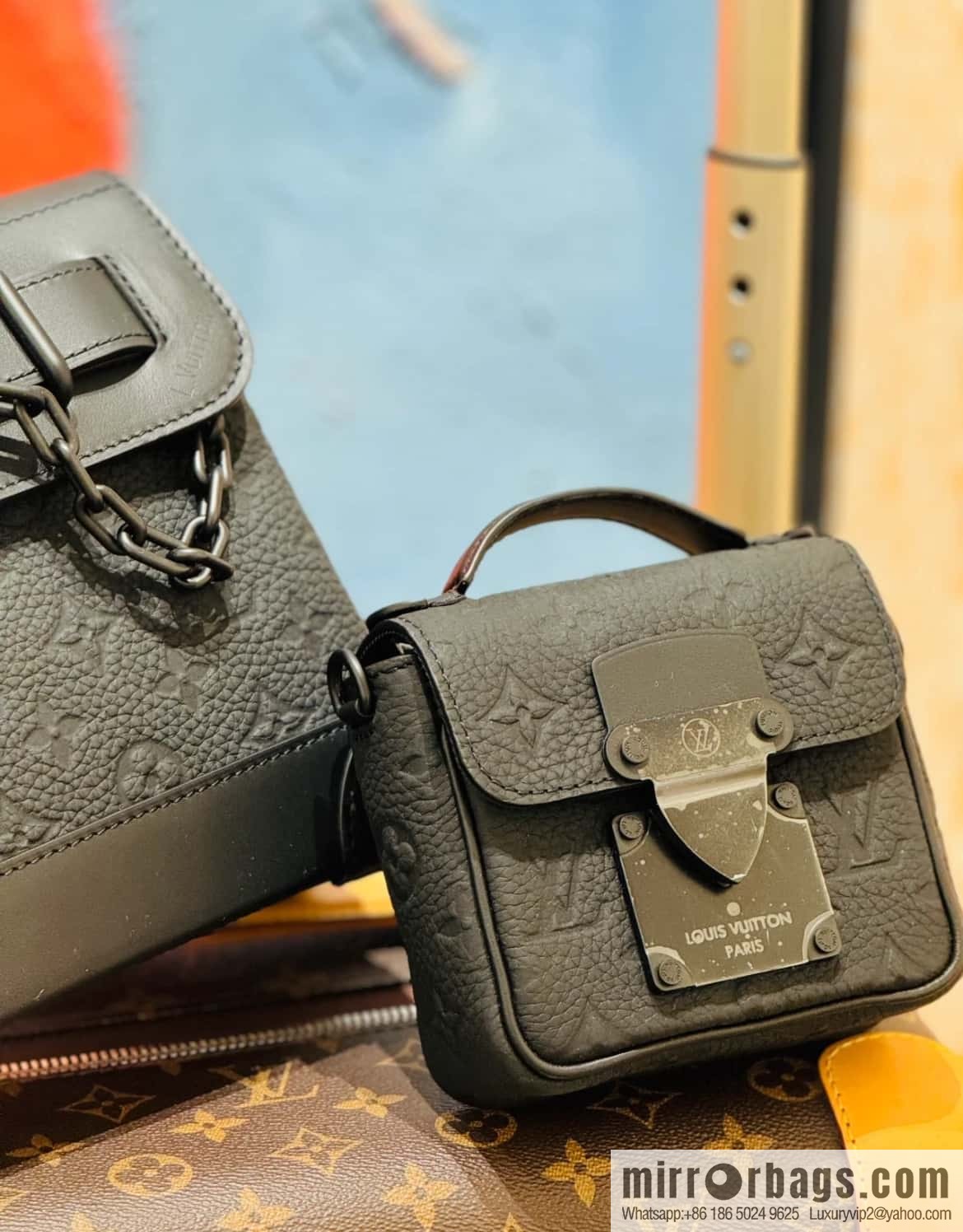 [Boutique‑grade] M83148 black flower, men's bag, mini mailman bag series Pico S-Lock handbag, Darth Vader (copy)