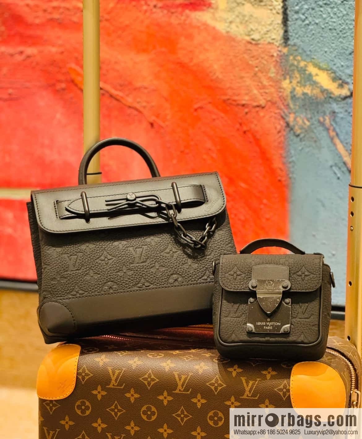 [Boutique‑grade] M83148 black flower, men's bag, mini mailman bag series Pico S-Lock handbag, Darth Vader (copy)