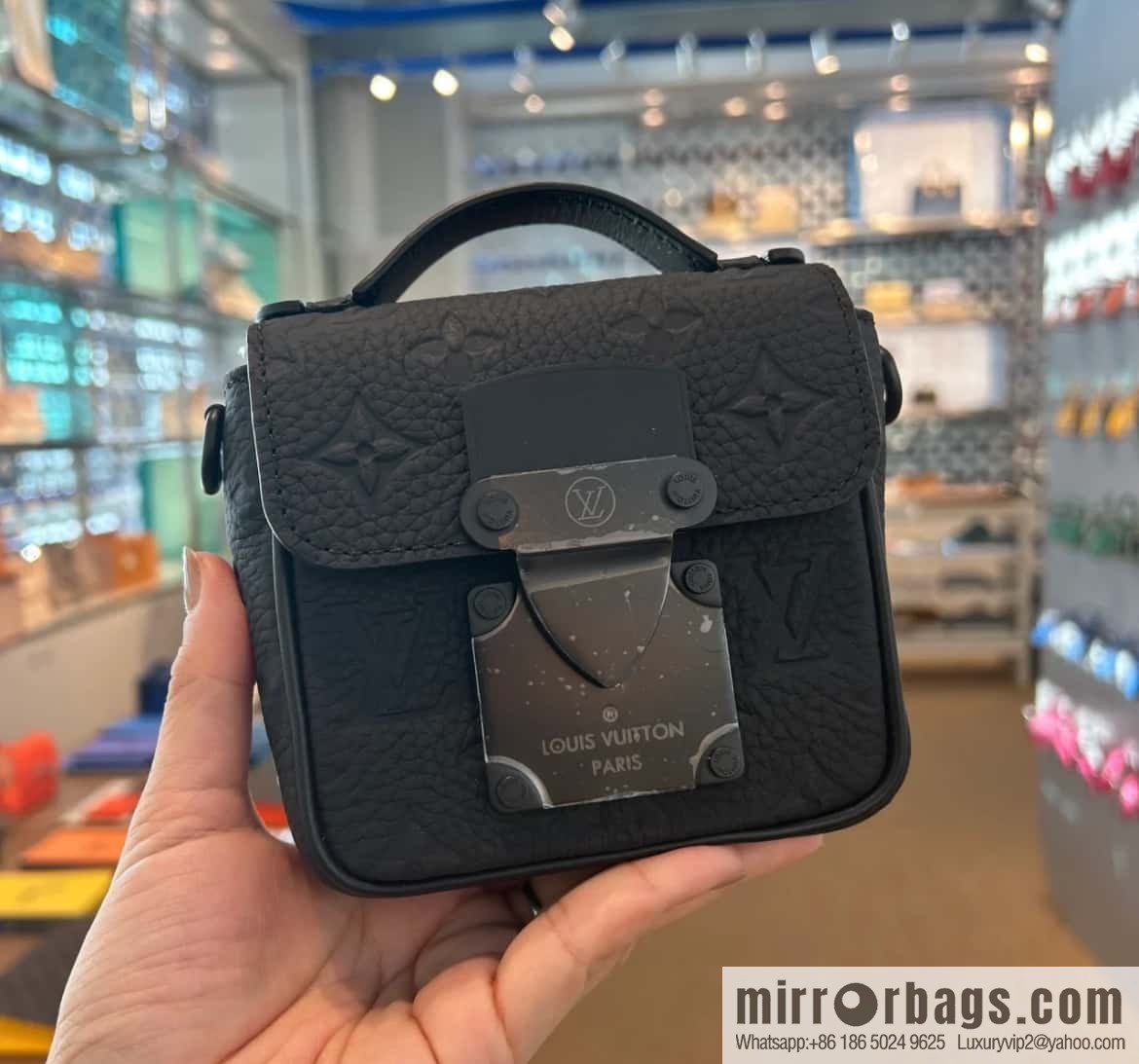 [Boutique‑grade] M83148 black flower, men's bag, mini mailman bag series Pico S-Lock handbag, Darth Vader (copy)
