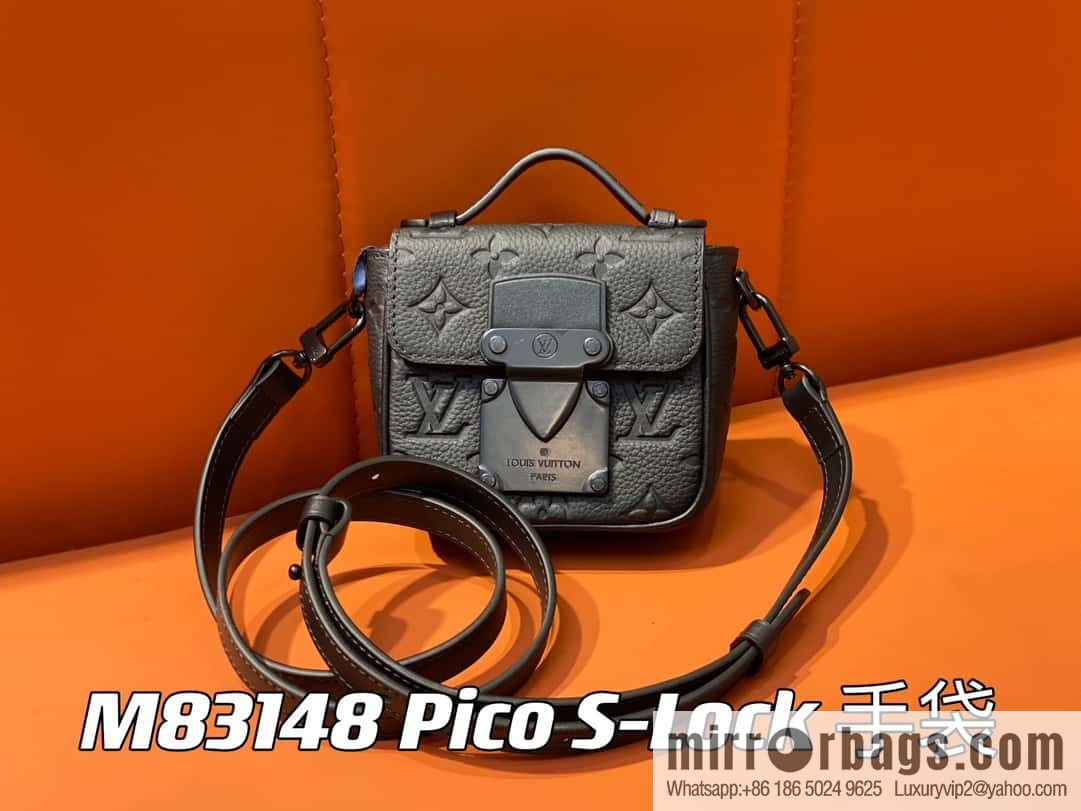 [Boutique‑grade] M83148 black flower, men's bag, mini mailman bag series Pico S-Lock handbag, Darth Vader (copy)