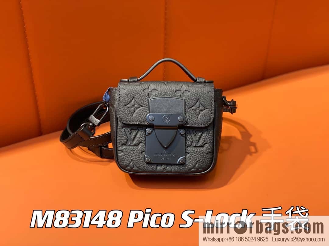 [Boutique‑grade] M83148 black flower, men's bag, mini mailman bag series Pico S-Lock handbag, Darth Vader (copy)
