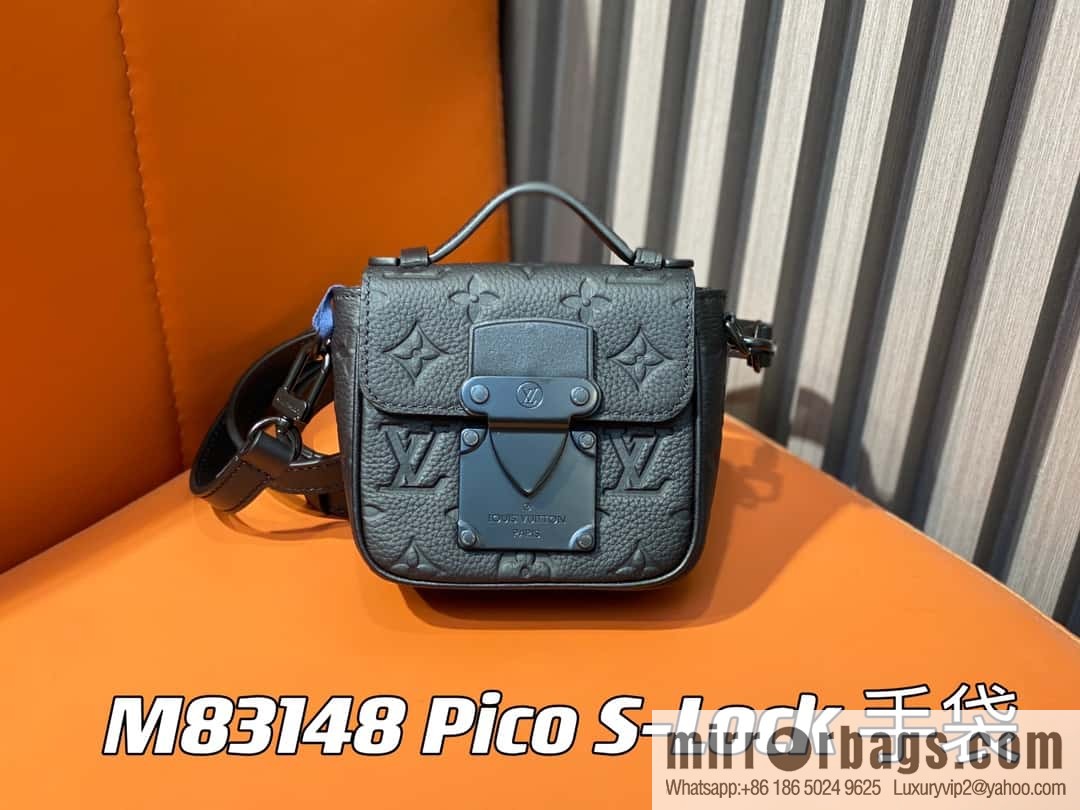 [Boutique‑grade] M83148 black flower, men's bag, mini mailman bag series Pico S-Lock handbag, Darth Vader (copy)