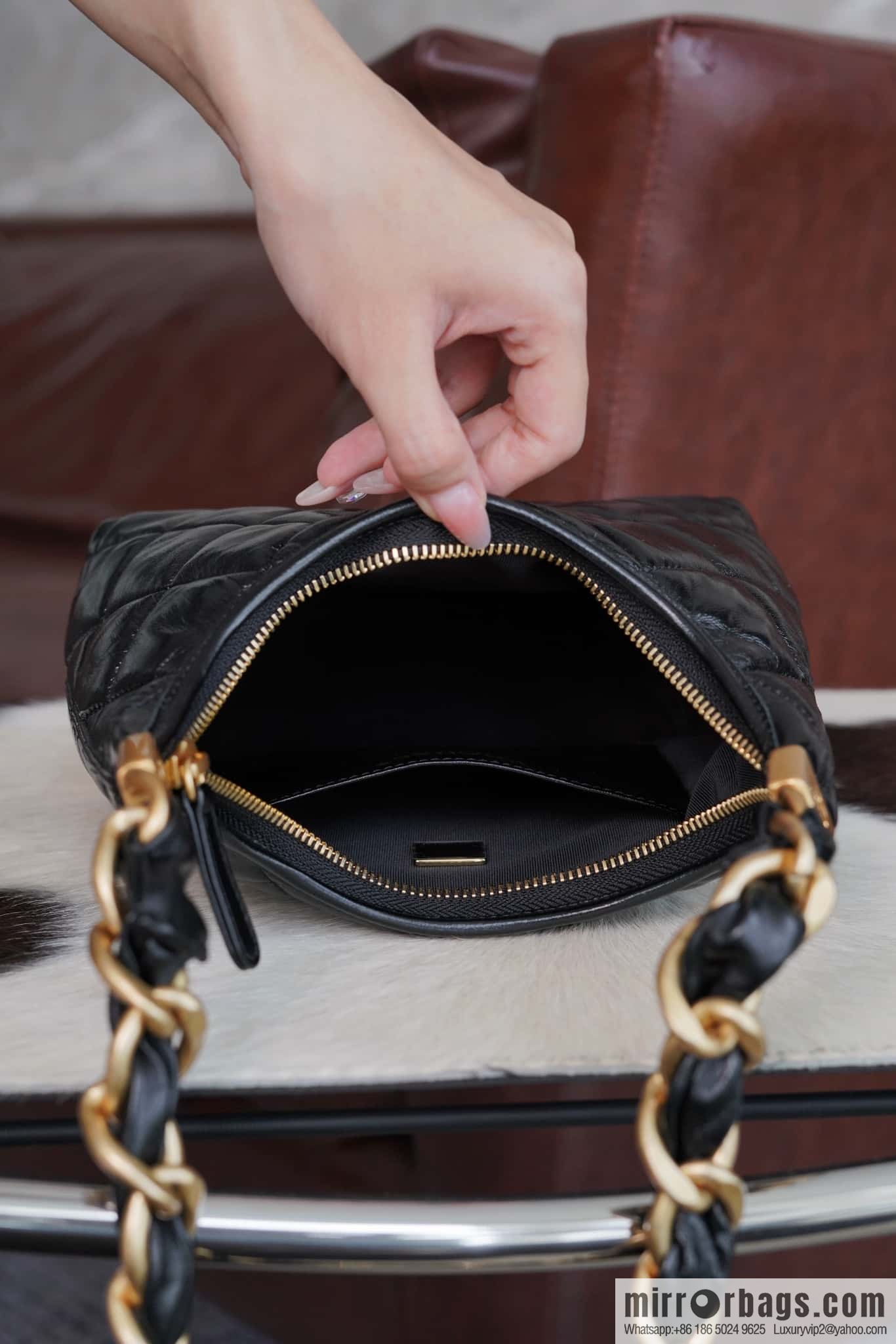 CHANEL Premium Handicraft Workshop Hobo Black, Small, Genuine Leather AS4922