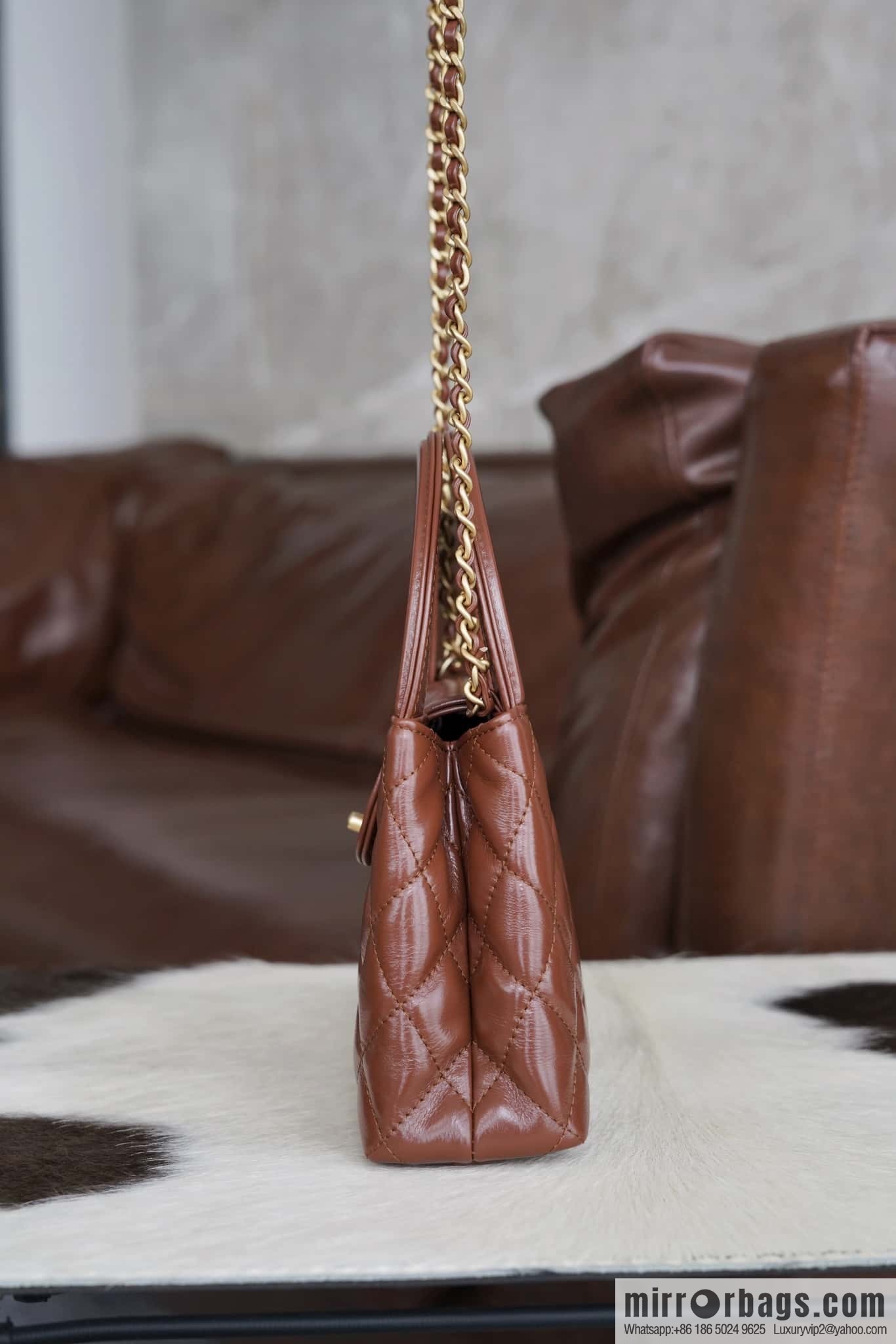 CHANEL 24S New Color Kelly Handle Bag, Large, Caramel AS4416