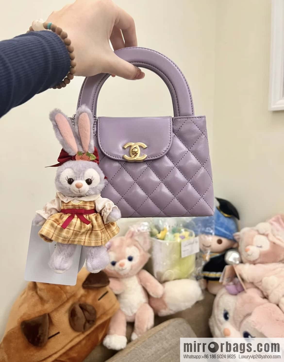 CHANEL 24S New Color Kelly Handle Bag, Large, Taro Purple AS4416