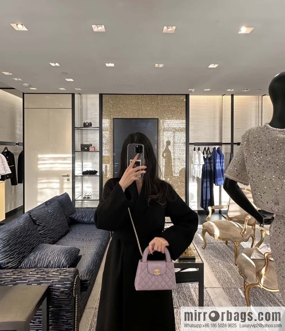 CHANEL 24S New Color Kelly Handle Bag, Large, Taro Purple AS4416