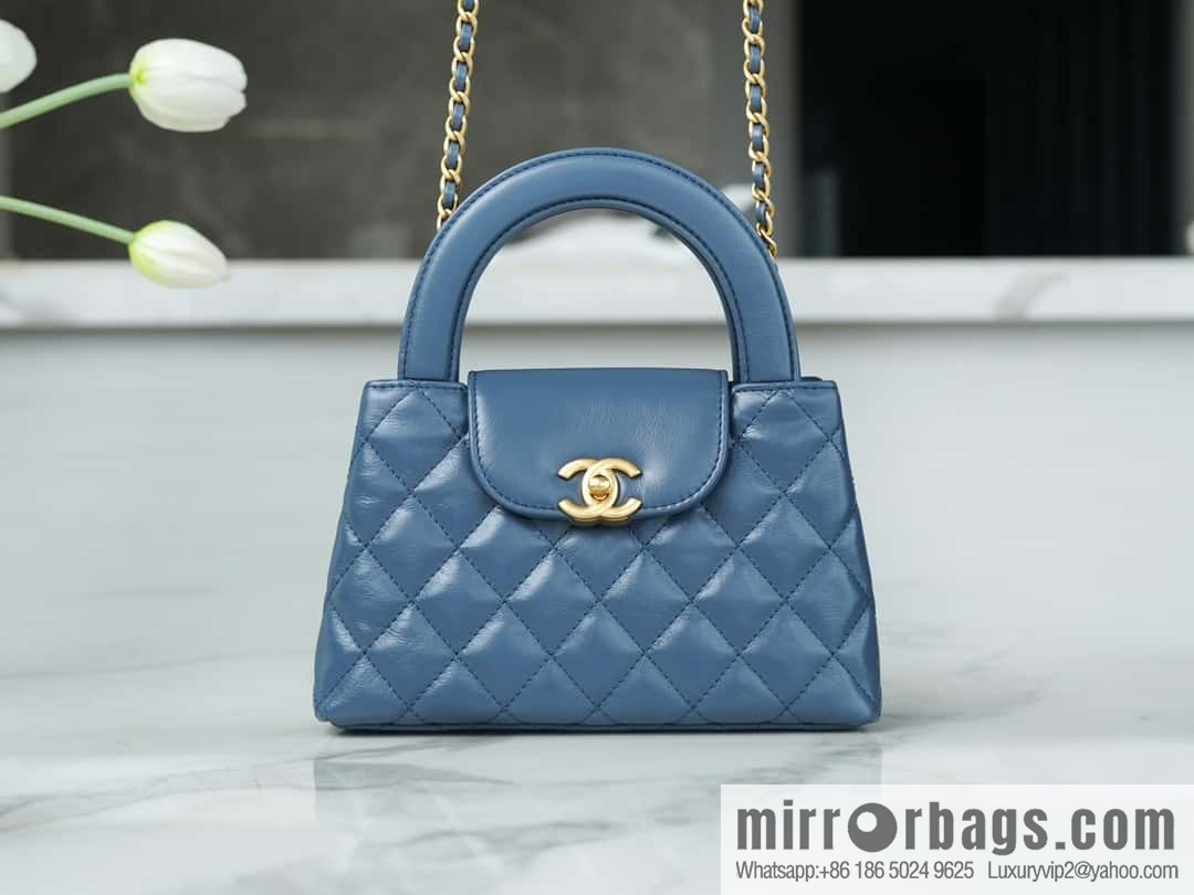 CHANEL 24S New Color Kelly Handle Bag, Large, Light Blue AS4416